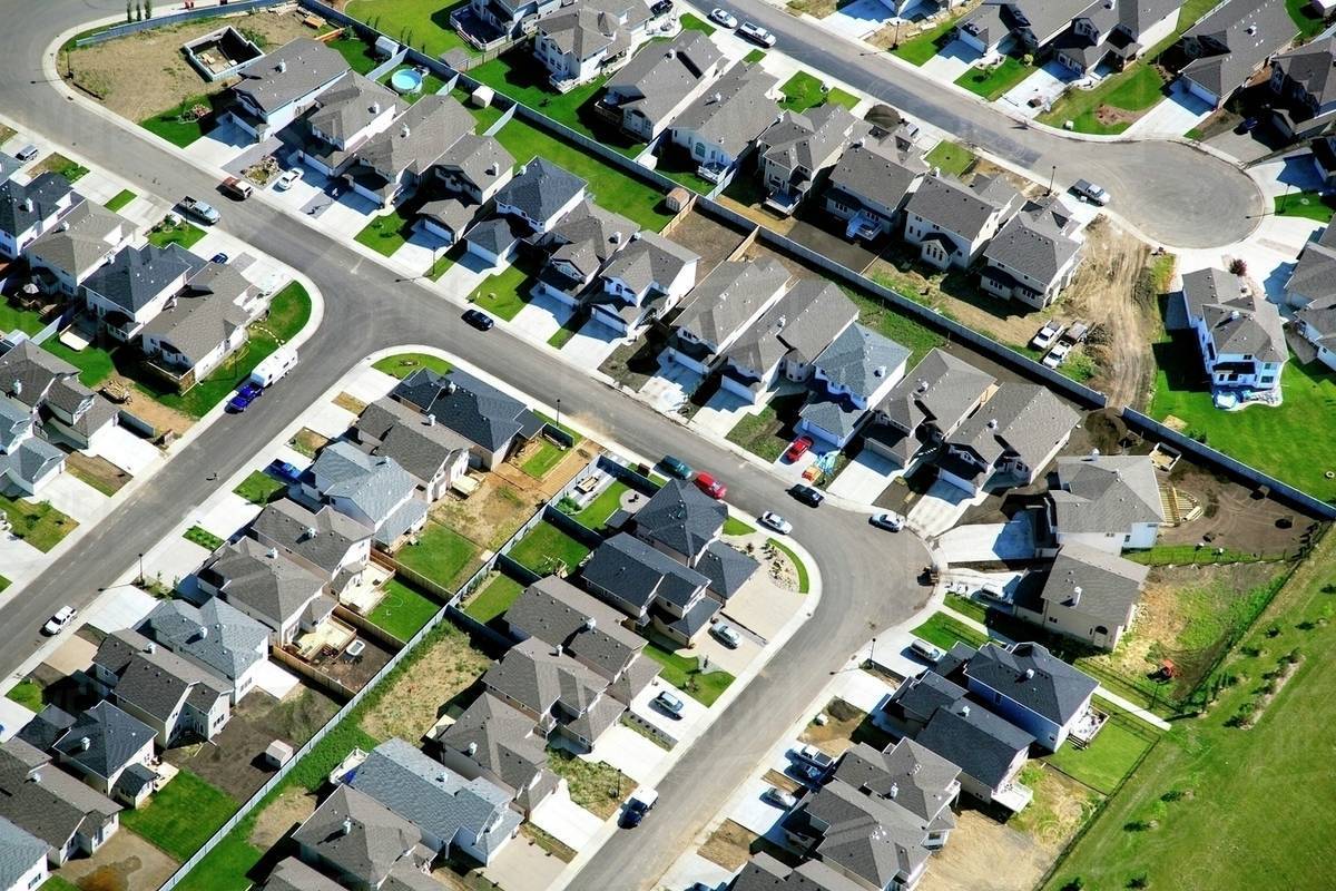 Aerial view of a new residential community